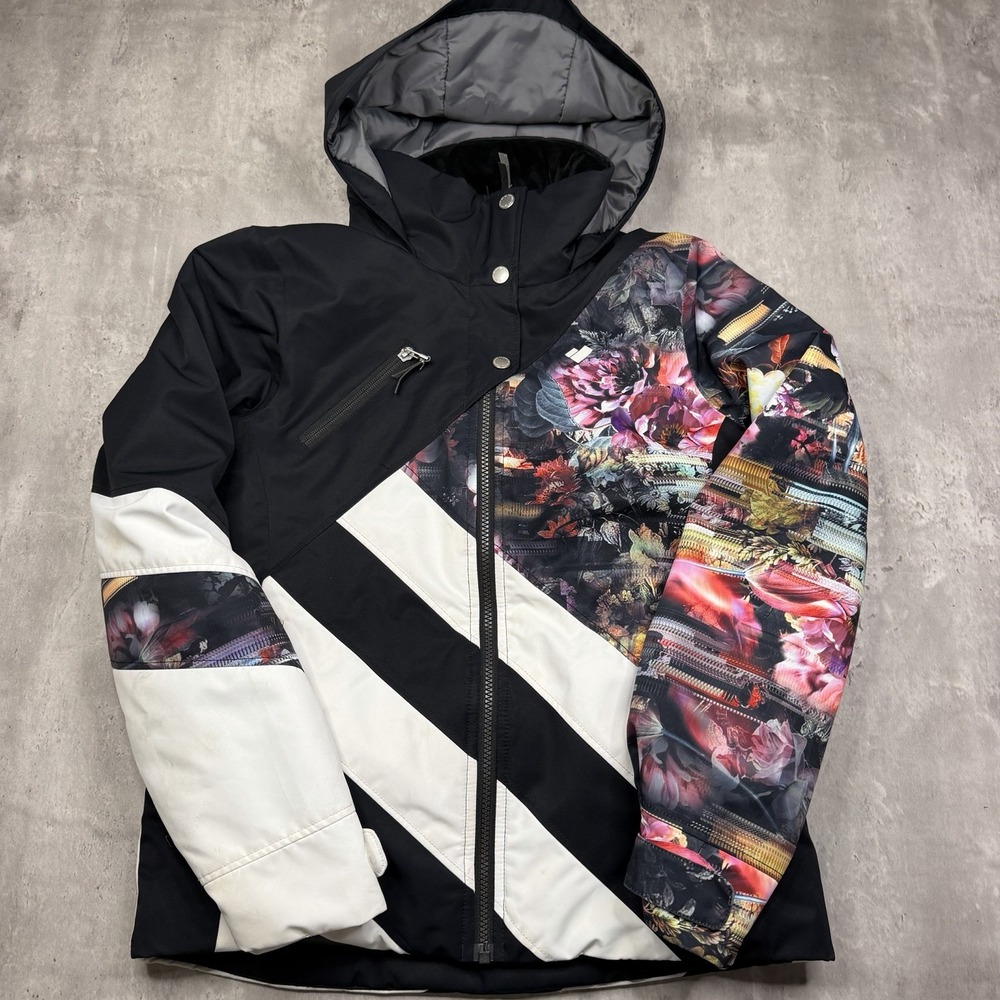 Obermeyer Teen Girls Tabor Insulated Hooded Floral Ski Jacket L 14-16 Multicolor